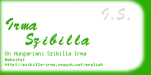 irma szibilla business card